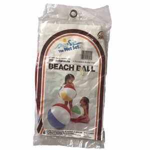 Vintage 1983 Intex The Wet Set 20” Inflatable Beach Ball #59020 Sealed Vinyl NEW